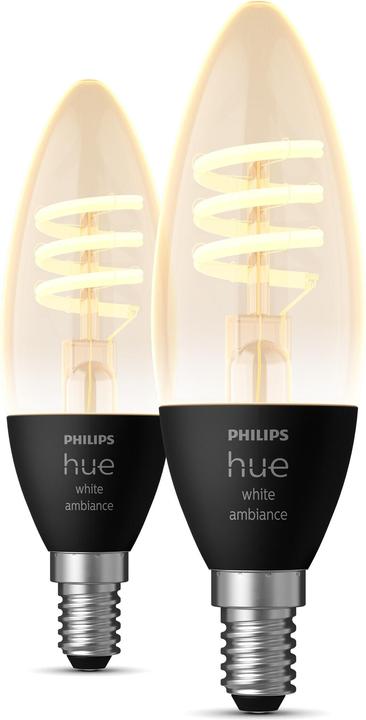 Philips Hue Filament Ambiance blanche (E14, 4.60 W, 350 lm, 2 x, G)