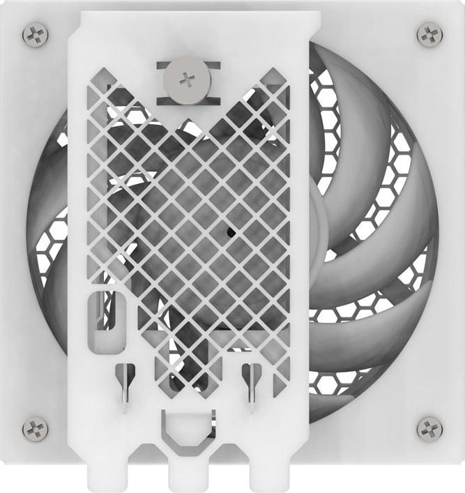 Produktbild Silverstone SST-FDP02W - External cooling fan adapter bracket, incl. 120mm fan, white (127 mm, 1 x)