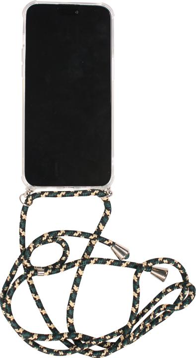 Immagine prodotto PhoneLook Copri paraurti in gomma trasparente con corda verde/oro (Apple iPhone 16 Pro Max)