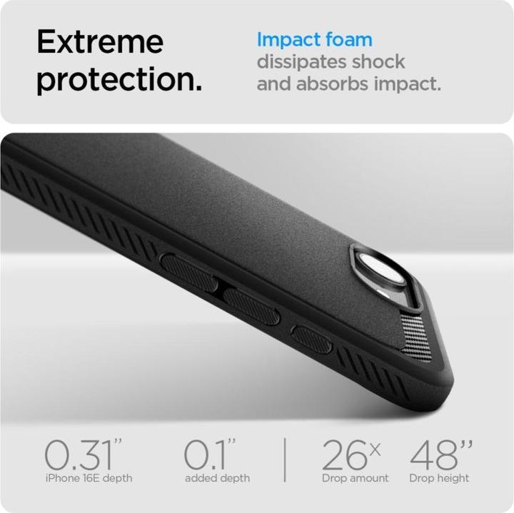 Immagine prodotto Spigen Rugged Armor MagFit TPU Back Cover Schwarz Apple iPhone 16e (Apple iPhone 16e)