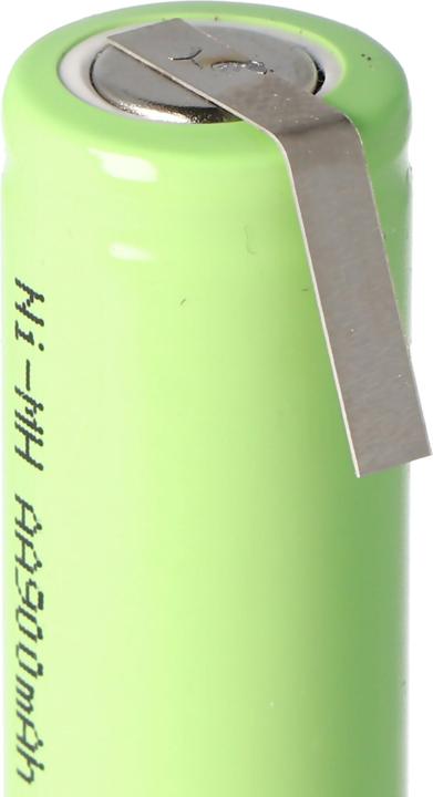 Image du produit AccuCell Accu Flat Top Mignon AA avec languette à souder en forme de Z (1 pcs, AA, 800 mAh, Piles rechargeables + chargeur)