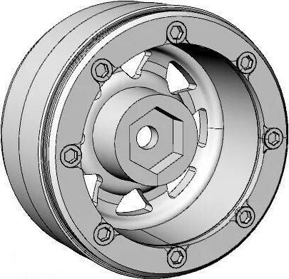 Image du produit Hobbytech Jantes 1.9" Metal Beadlock Classic 3 Blanc, 4
