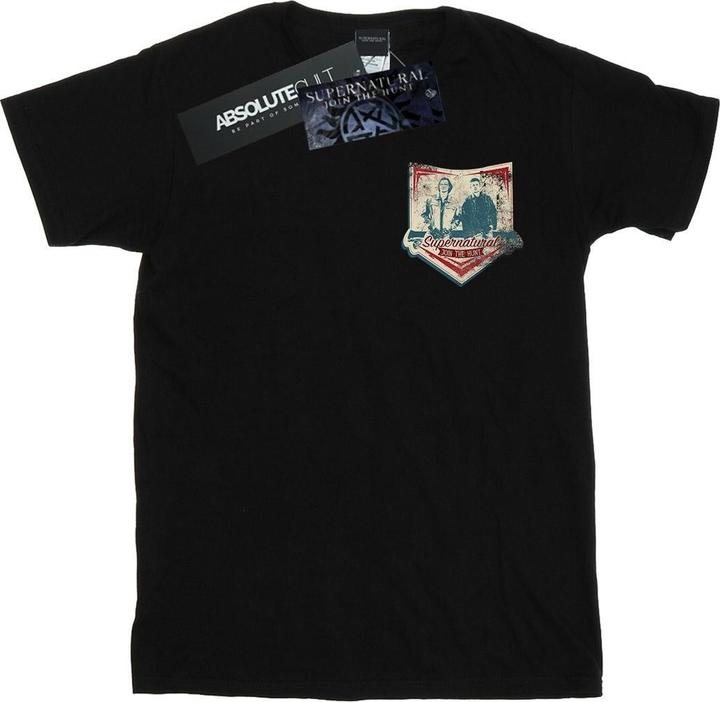 Actual product image Supernatural Mens Winchester Breast Print T-Shirt (S)
