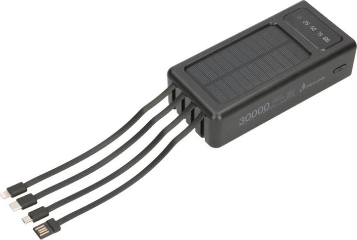 Immagine prodotto Extralink EPB-093 30000mAh Czarny | Powerbank | Powerbank solare, USB-C (30000 mAh, 10 W, 111 Wh)