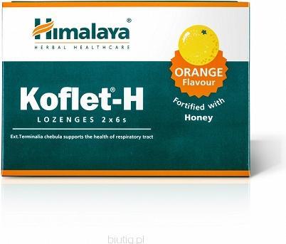 Actual product image Himalaya Koflet-H Orange flavour 12 suction pills