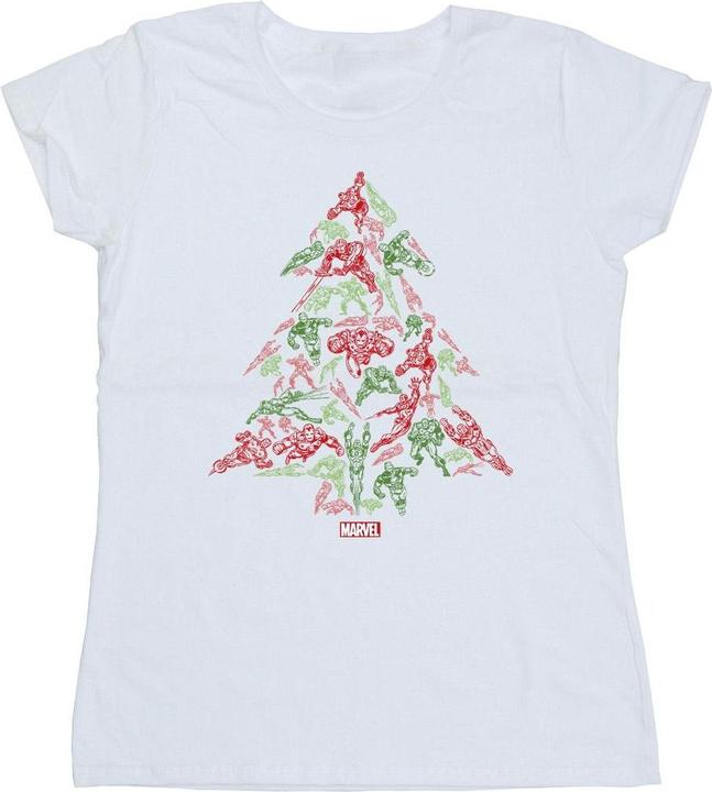 Actual product image Womens/Ladies Avengers Christmas Tree Cotton T-Shirt (S)