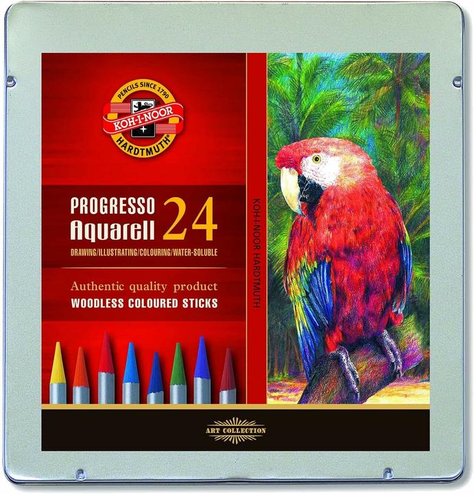 Koh-i-Noor Matite acquerellabili senza legno Progresso 24 colori (Multicolore)