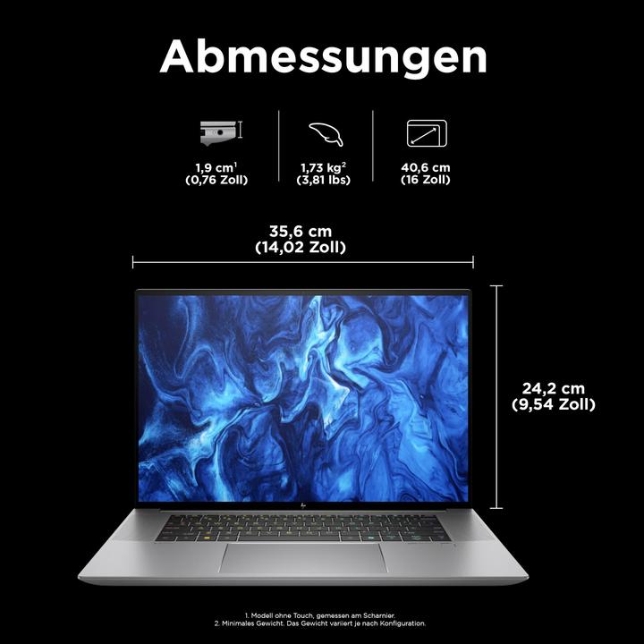 Actual product image HP ZBook Studio 16 G11 Intel Core Ultra 9 185H 40.64cm 16inch WQUXGA 32GB 1TB/SSD NVIDIA RTX 4070 8G (16", 32 GB, 1000 GB, DE)