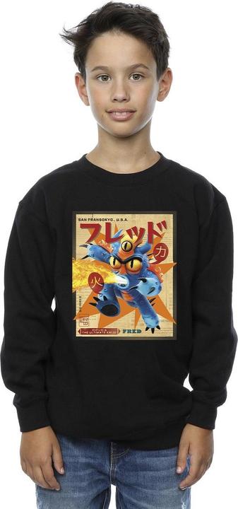 Actual product image Disney Boys Big Hero 6 Baymax Fred Newspaper Sweatshirt (104)