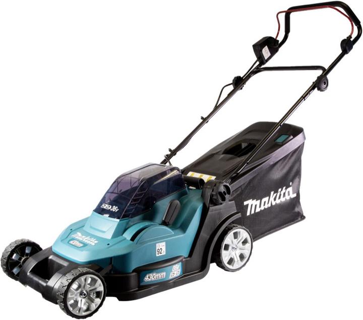Produktbild Makita DLM 432 T2 Akku Rasenmäher 36 V ( 2x 18 V ) 43 cm Brushless + 2x Akku 5,0 Ah - ohne Ladegerät (Akkubetrieb)