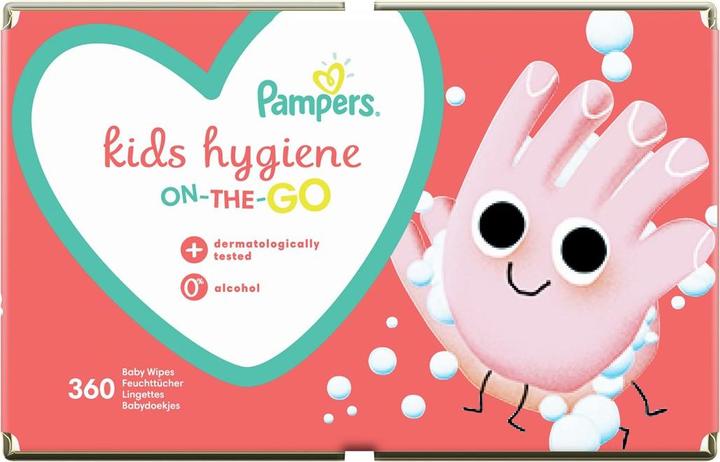 Produktbild Pampers Kids Hygiene On-The-Go Wipes. 9 Pack, 360 Serv.