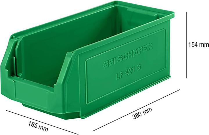 Actual product image SSI Schäfer Open fronted storage bin LF 421, polypropylene, L 380 x W 185 x H 154 mm, 7.8 l