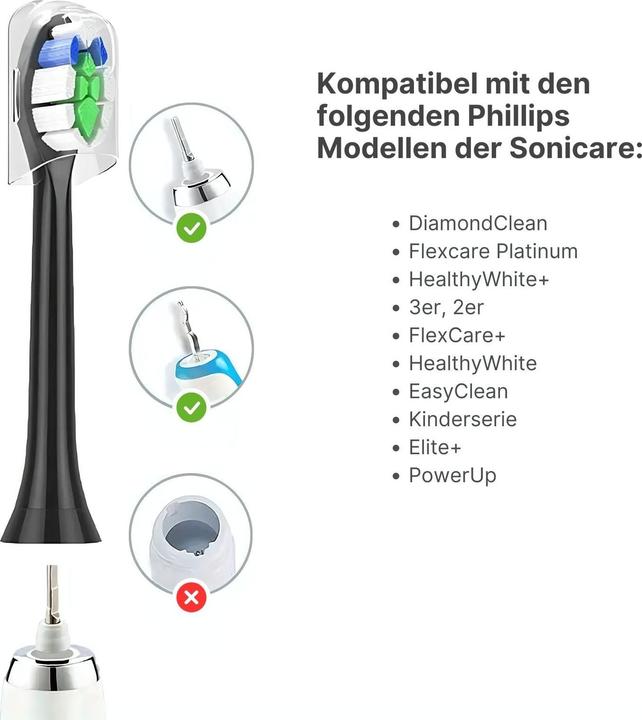Produktbild Hermex Alternativer Zahnbürstenkopf zu Philips Sonicare W2 Schallzahnbürste (8 x)
