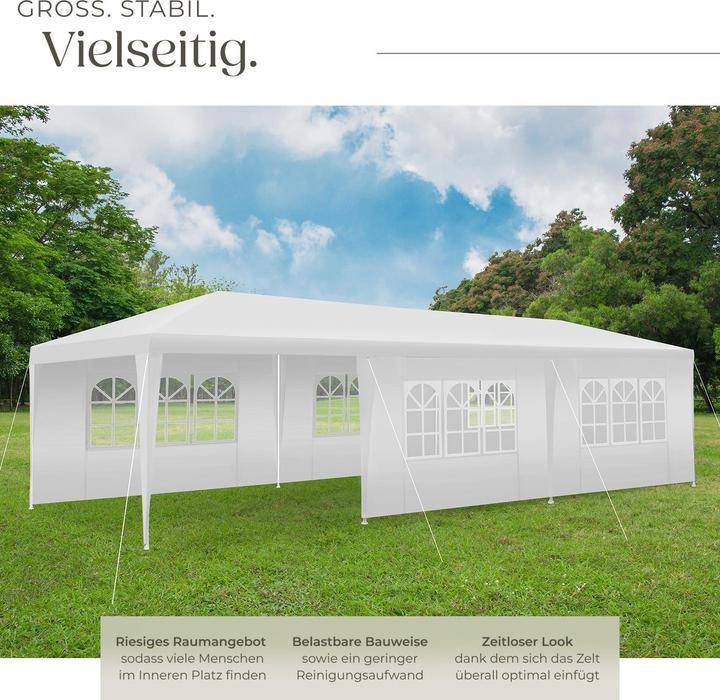 Immagine prodotto tectake padiglione Miramas con 8 pannelli laterali, impermeabile, 9x3m (900 cm, 300 cm)