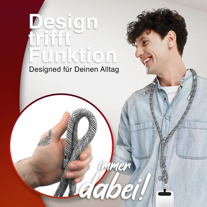 Actual product image Nalia HoldMe Lanyard Handykette – Universal Trageband für Smartphones - Verstellbar, Soft & Elastisch