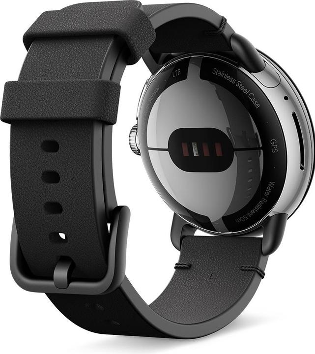 Actual product image Google Pixel watch Band - Obsidian Craft Leathe (Stainless steel, Italian leather)