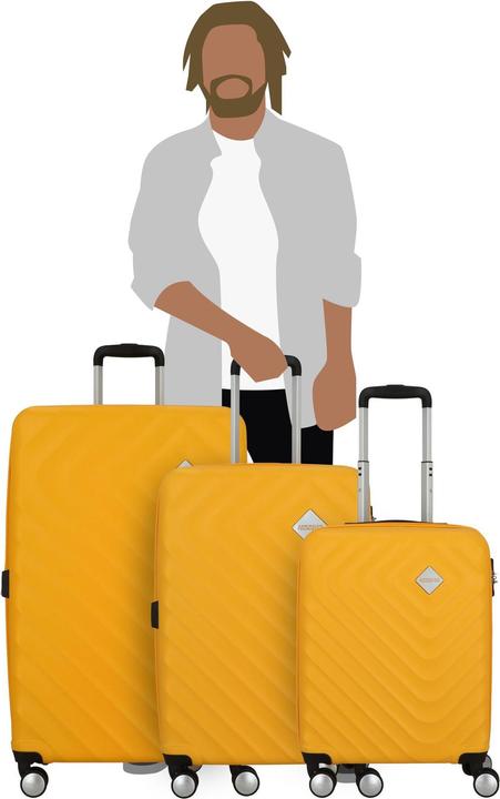 Actual product image American Tourister Summer Square 4-wheel suitcase set 3-piece with stretch fold (209 l, XL (from 140l))