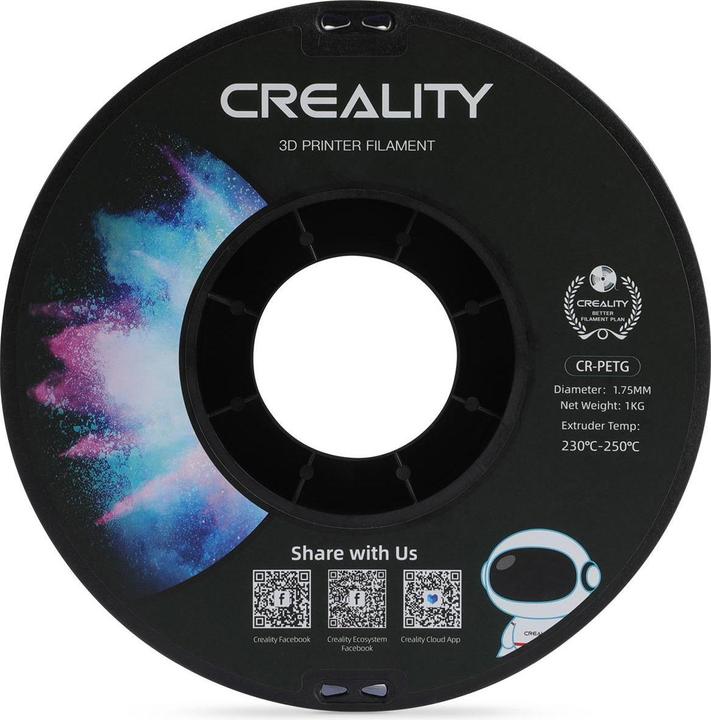 Actual product image Creality Filament (PETG, 1.75 mm, 1000 g, Transparent)