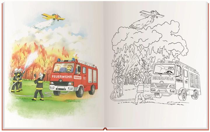 Image du produit Livre de coloriage "Pompiers" avec hélicoptère