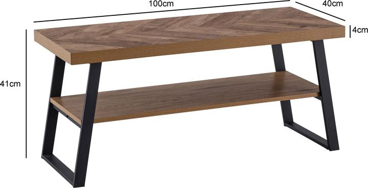Immagine prodotto FineBuy Panca per scarpe 100 cm Panca per guardaroba Quercia a spina di pesce Decoro corridoio Portascarpe (100 cm)