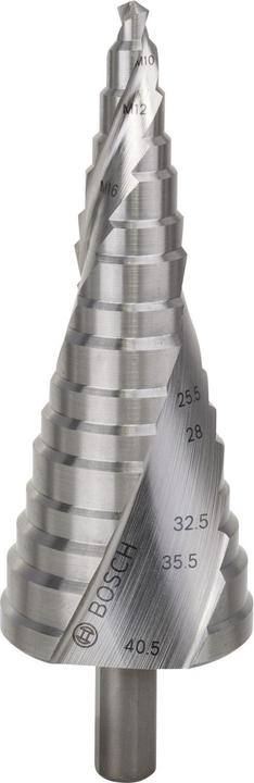 Actual product image Bosch Professional Zubehör Step drill HSS, for cable glands, M10-M40, 10 mm, 125.5 mm, 16 steps (10 mm)