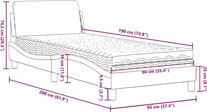 Image du produit VidaXL Khloe (90 x 190 cm)