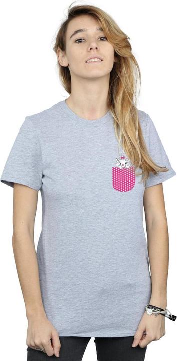 Actual product image Disney Womens/Ladies Aristocats Marie Chest Cotton Boyfriend T-Shirt (L)