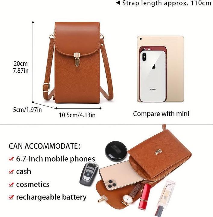 Actual product image Only-Bags.Store Mobile phone case made of genuine leather, shoulder bag, shoulder bag, 8 card slots