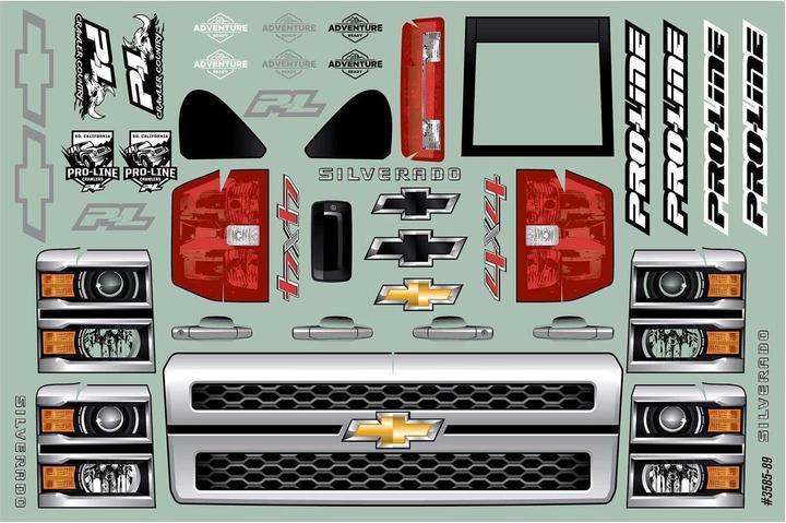 Actual product image Proline Body Chevy Silverado 2015 unpainted, 1:10