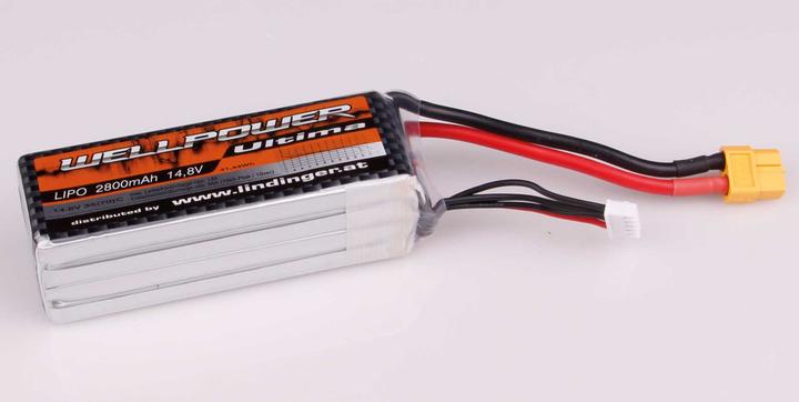 Produktbild Wellpower Lipo Akku Ultima 2800 mAh / 14,8 Volt 4S 35/70C CH5/8 XT-60 (14.80 V, 2800 mAh)