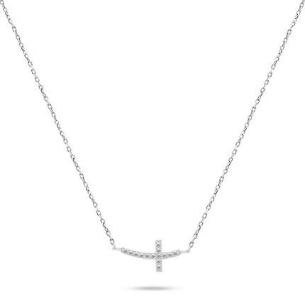 Actual product image Brilio Silver - Silver necklace Cross with zircons NCL57W