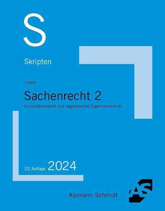 Produktbild Skript Sachenrecht 2 (Deutsch, Jan Stefan Lüdde, 2024)