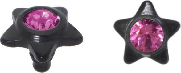 Bijouteria Dermal-Anchor Aufsatz (Kristall, PVD Beschichtung (schwarz), Titan)