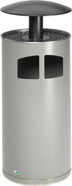 Image du produit VAR Poubelle-cendrier avec seau intérieur, capacité 75 l, argent ancien. (75 l)