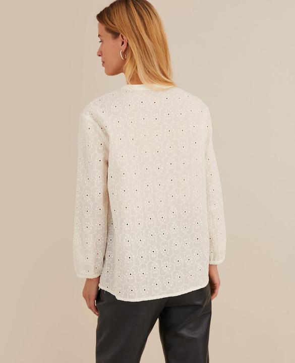 Actual product image Anne Weyburn Blouse with 3/4-length sleeves and eyelet embroidery (44)