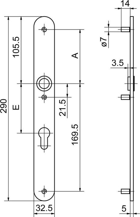 Productafbeelding Glutz Buitendeurbordjes easyfix (Deurplaat set)