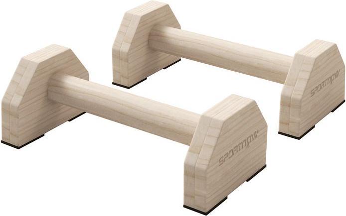 Swisshandel24 Push Up Bars im 2er-Set, robust & rutschfest, bis 120 kg, Buchenholz, 30x13x10cm, Natur