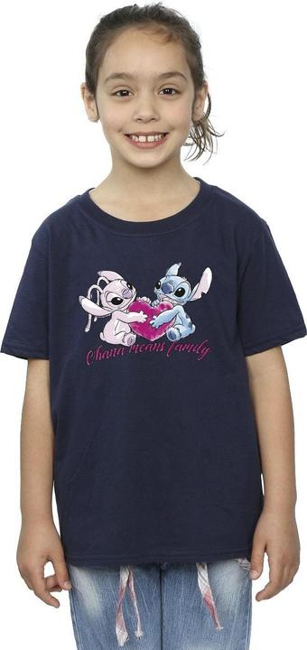 Immagine prodotto Disney Lilo And Stitch Ohana Heart With Angel Maglietta Ragazze (104)