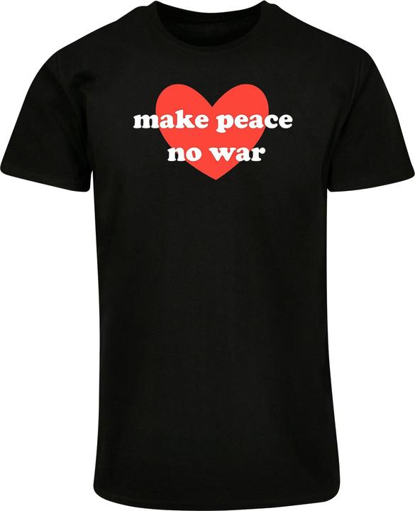 Merchcode Peace - Red Heart Black Basic T-Shirt - 112229