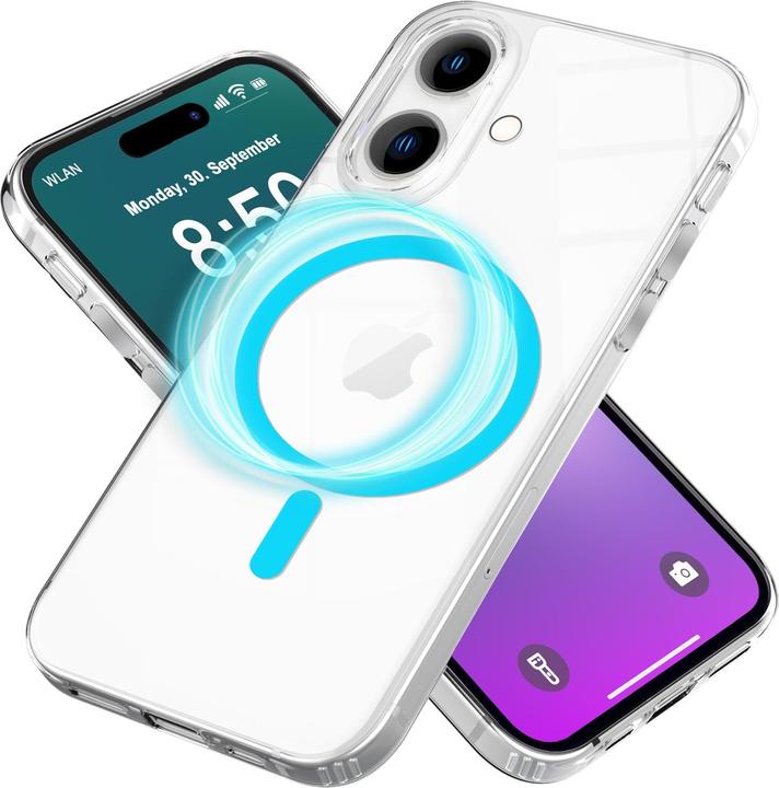Actual product image Nalia Clear hard case, MagSafe ring glows in the dark (Apple iPhone 16)