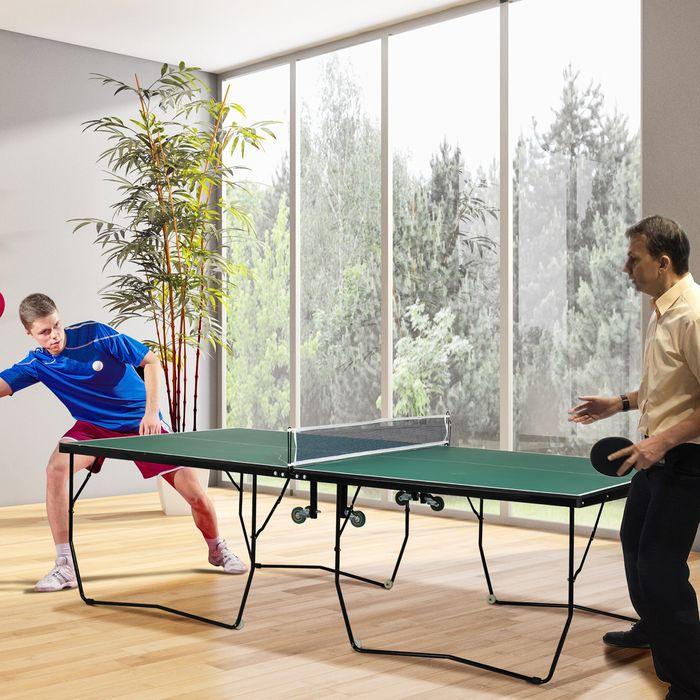 Produktbild Homcom Klappbarer Tischtennistisch mit Rädern inkl. Schläger und Bälle