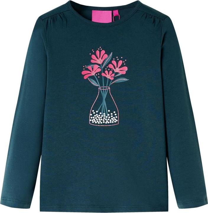 Produktbild VidaXL Kinder-Langarmshirt Dunkelgrün 104,Material: 95 (104)