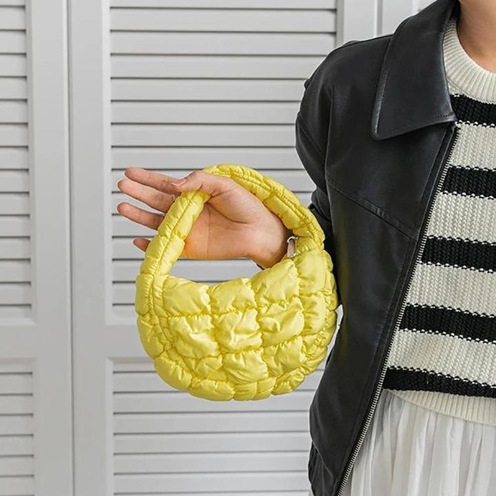 Produktbild Only-Bags.Store Mini-Tasche Gesteppter Kreis Telefon Purpur Elegant Lila Weiches Nylon Gepolstertes