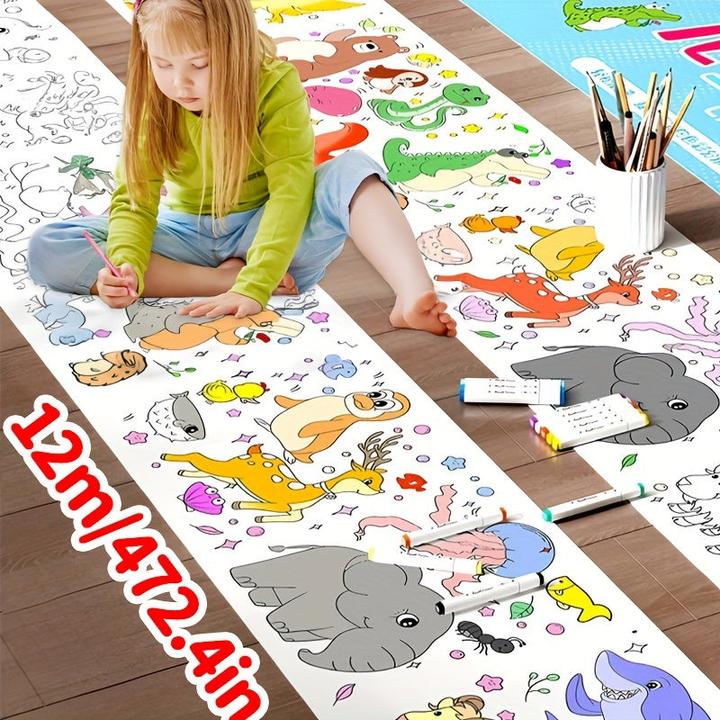 Produktbild Activity Board Doodle Malerei Rolle, DIY Malerei Farbe Füllen, lange Bild Malerei Rolle, Kinder Zeichnung Rolle