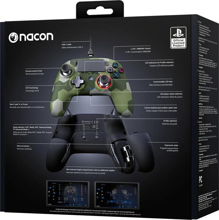 Actual product image Bigben Joypad Nacon Revolution Pro Controller V3 Camo Green (PC, PS4)