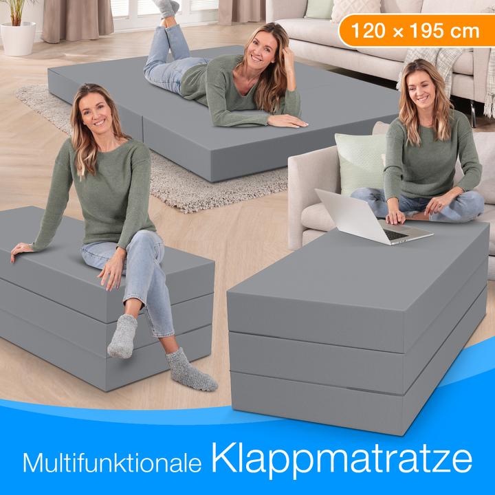 Produktbild Bestschlaf Klappmatratze, 3-teilige Faltmatratze, Reisebett, Gästematratze (120 x 195 cm, Schaumstoffkern)