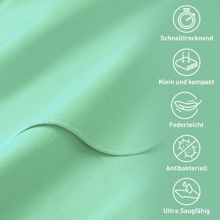 Actual product image Fit-Flip Fitnesshandtuch Mikrofaser mit Reissverschlusstasche 130x48cm (130 x 48 cm)