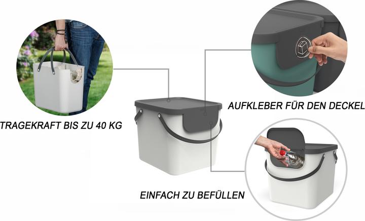 Actual product image Rotho Albula waste bin 40L white (40 l)
