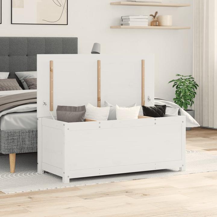 Actual product image VidaXL Truhe Weiss 110x50x45,5 cm Massivholz Kiefer,Farbe