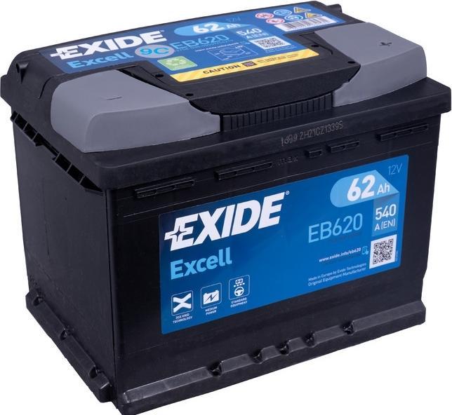 Actual product image Exide Excell (12 V, 62 Ah, 540 A)